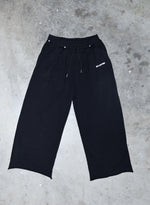 black detachable fur sweatpants