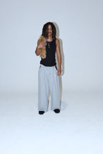 grey detachable fur sweat pants