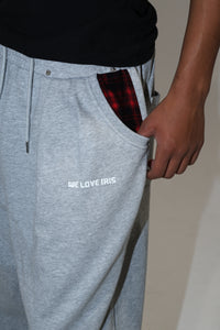 grey detachable fur sweat pants